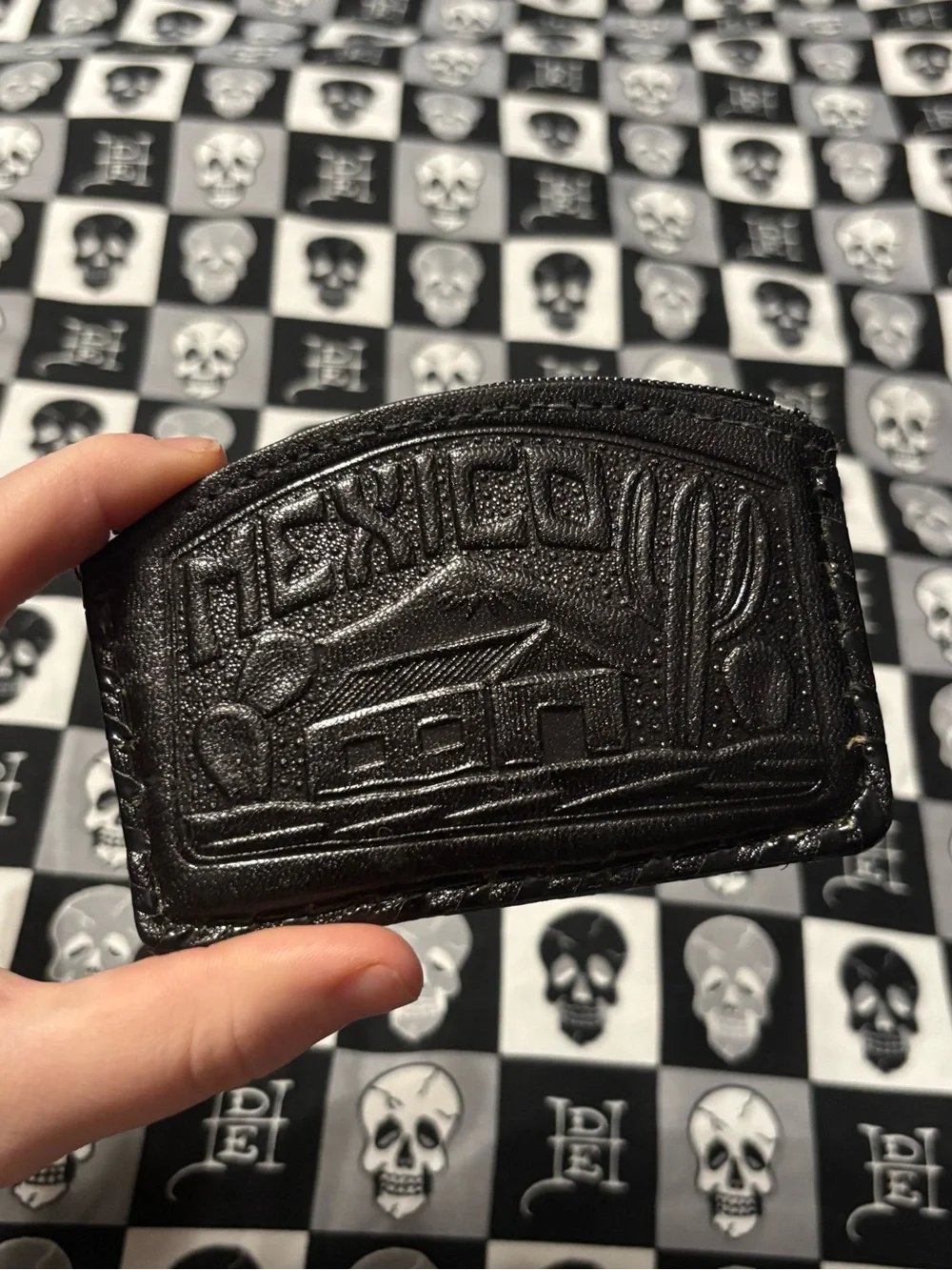 🎃5 for $25🎃 Mexico Black Leather Coin Purse Wallet